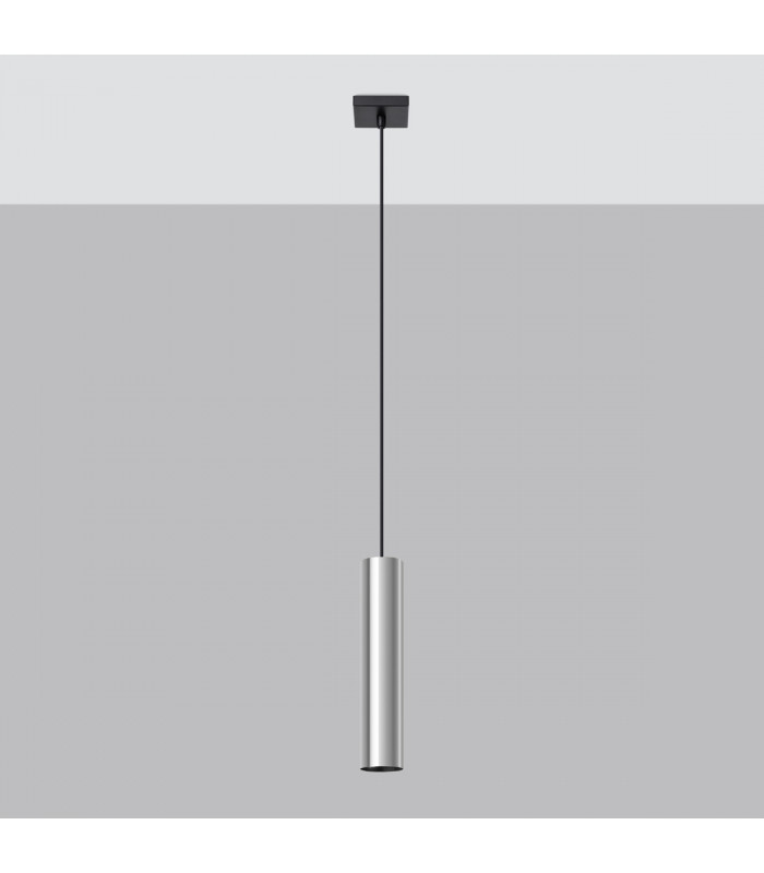 Lagos Modern Slim Pendant Ceiling Light Chrome 1x GU10-2