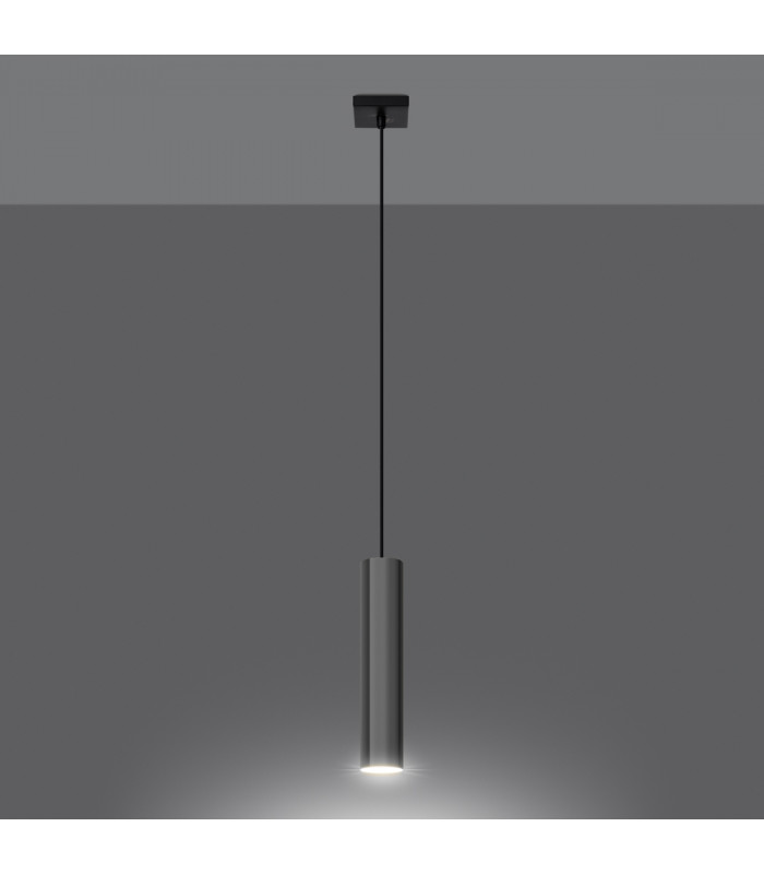 Lagos Modern Slim Pendant Ceiling Light Chrome 1x GU10-3