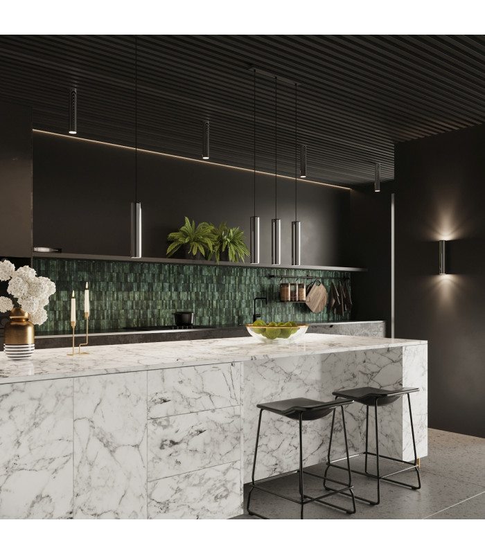 Lagos Modern Slim Pendant Ceiling Light Chrome 1x GU10-9