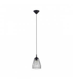 Leyo Industrial Wire Frame Pendant Ceiling Light Black 1x E27-1