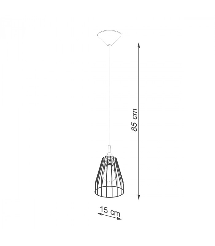 Leyo Industrial Wire Frame Pendant Ceiling Light Black 1x E27-5