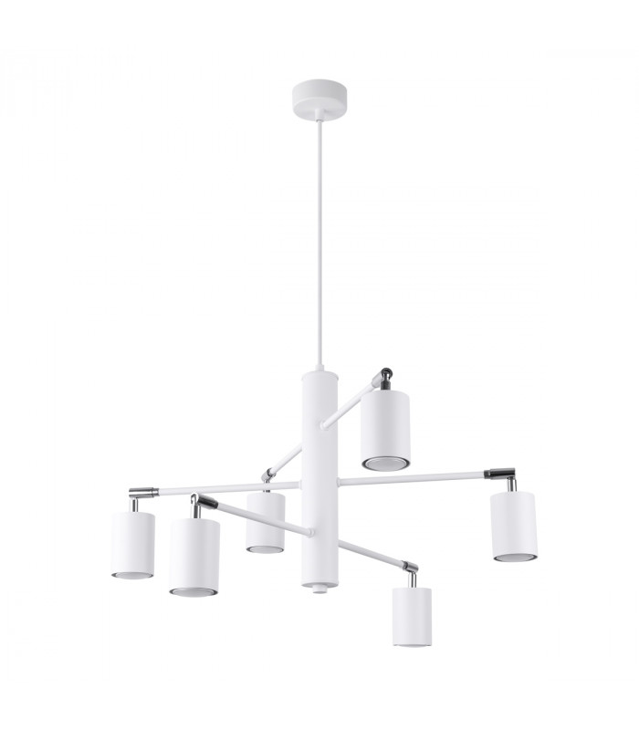Lemmi Modern Multi Arm Pendant Ceiling Light White 6x GU10-1