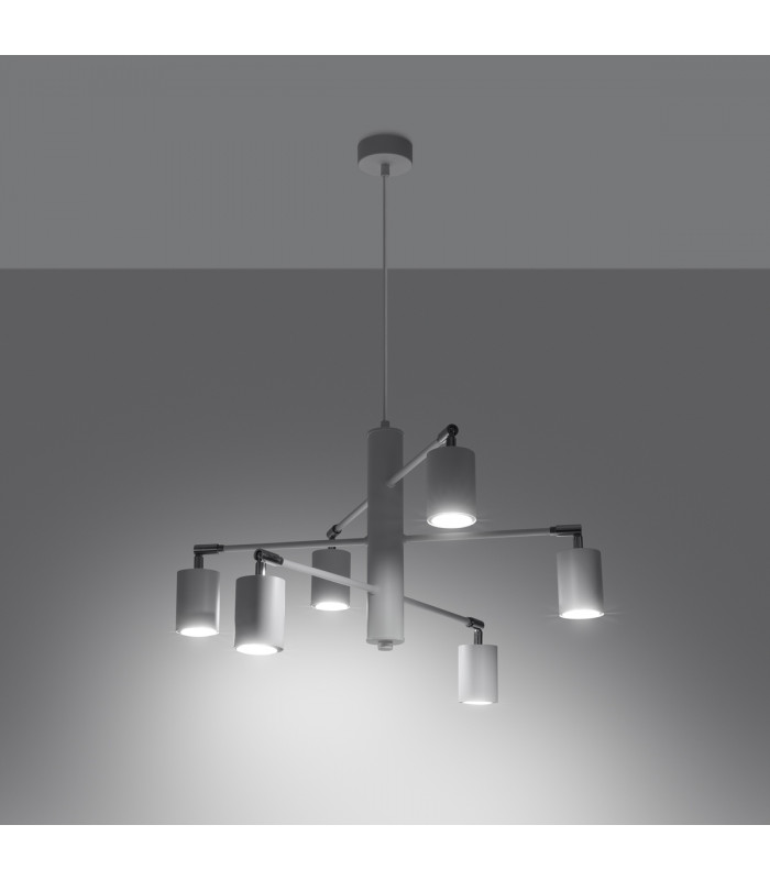 Lemmi Modern Multi Arm Pendant Ceiling Light White 6x GU10-3