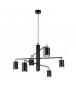 Lemmi Modern Multi Arm Pendant Ceiling Light Black 6x GU10-1