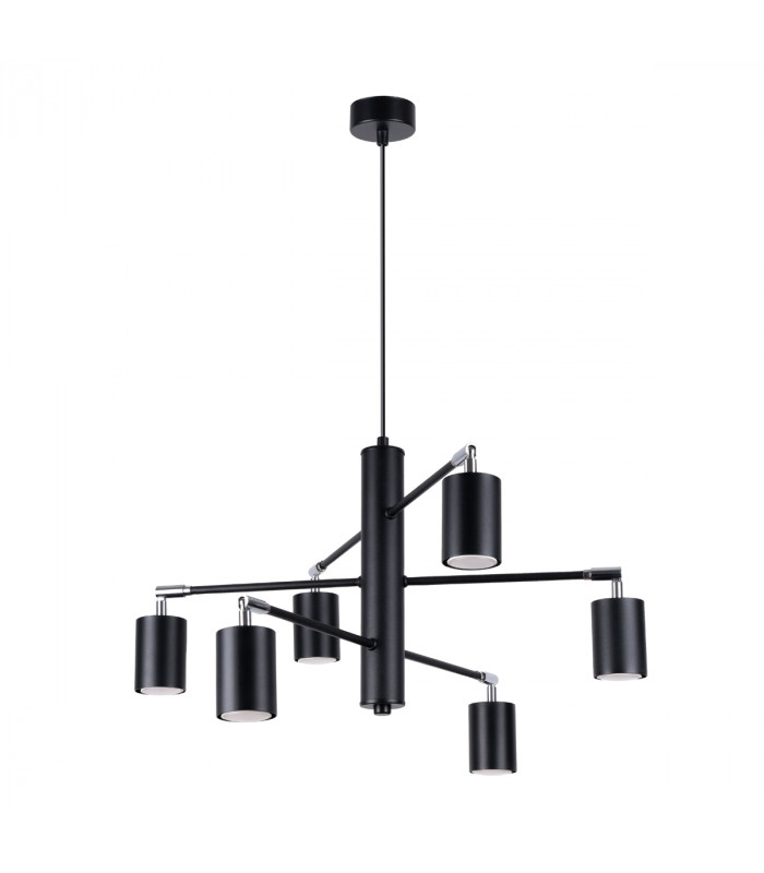 Lemmi Modern Multi Arm Pendant Ceiling Light Black 6x GU10-1