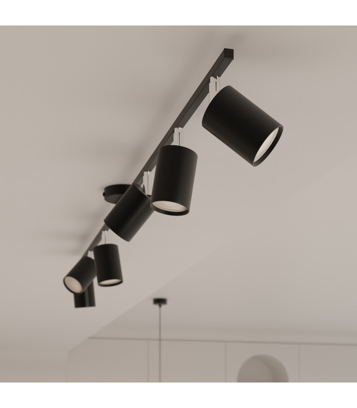 Lemmi Modern Multi Arm Pendant Ceiling Light Black 6x GU10-7