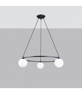 Yoli Modern Globe Pendant Ceiling Light Black 3x G9-2