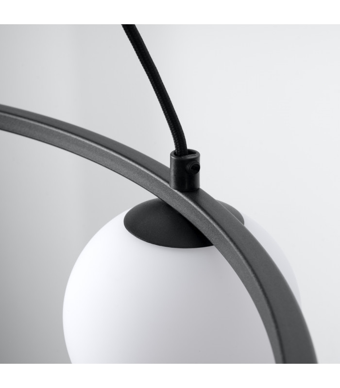 Yoli Modern Globe Pendant Ceiling Light Black 3x G9-4