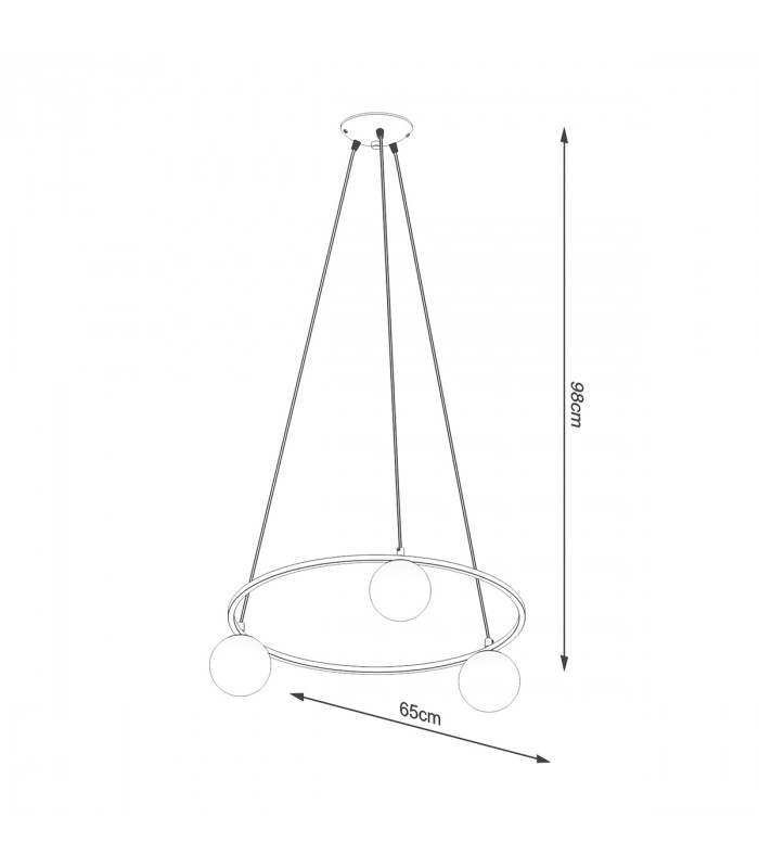 Yoli Modern Globe Pendant Ceiling Light Black 3x G9-5