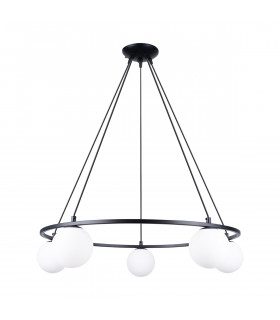 Yoli Modern Globe Pendant Ceiling Light Black 5x G9-1