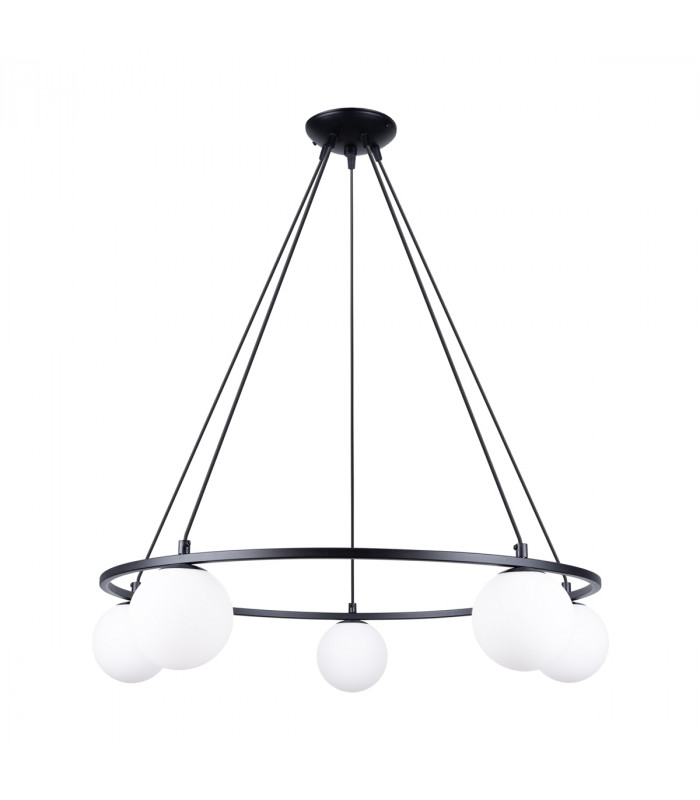 Yoli Modern Globe Pendant Ceiling Light Black 5x G9-1