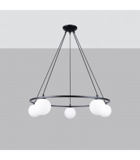 Yoli Modern Globe Pendant Ceiling Light Black 5x G9-2