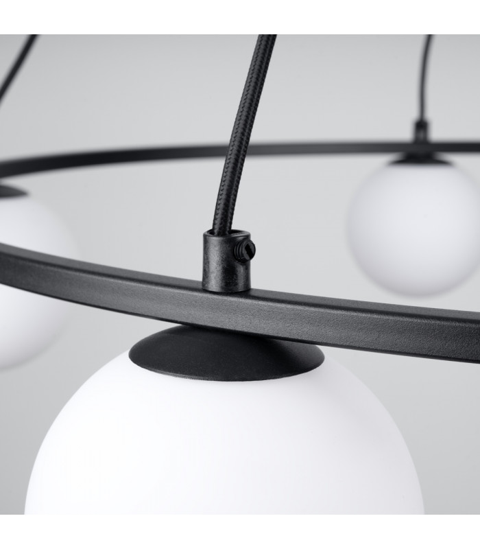 Yoli Modern Globe Pendant Ceiling Light Black 5x G9-4