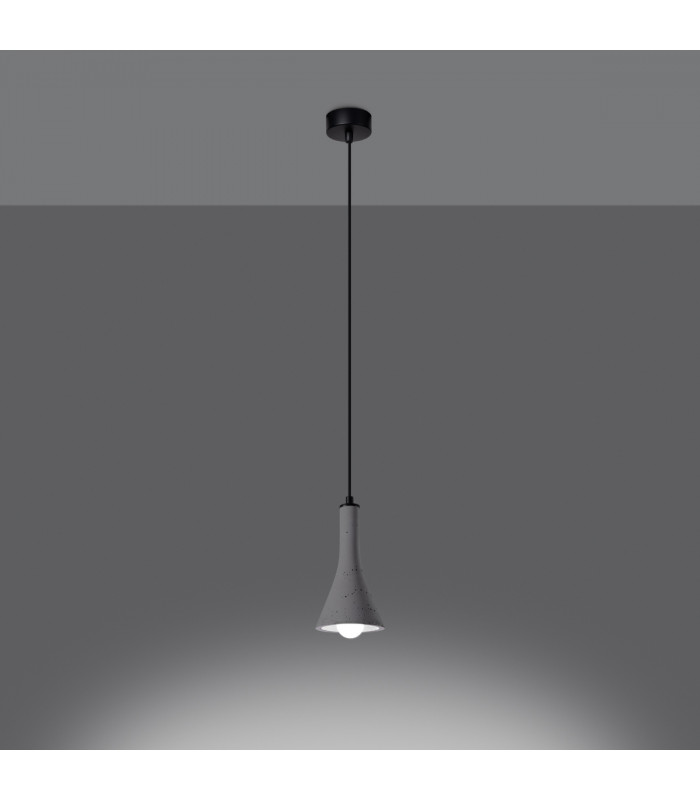 Rea Modern Dome Pendant Ceiling Light Concrete 1x E14-3