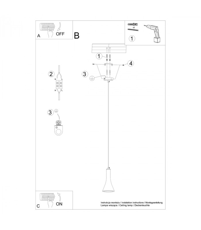 Rea Modern Dome Pendant Ceiling Light Concrete 1x E14-6
