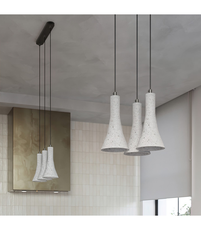 Rea Modern Dome Pendant Ceiling Light Concrete 1x E14-7