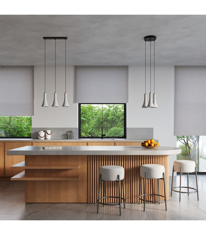 Rea Modern Dome Pendant Ceiling Light Concrete 1x E14-8