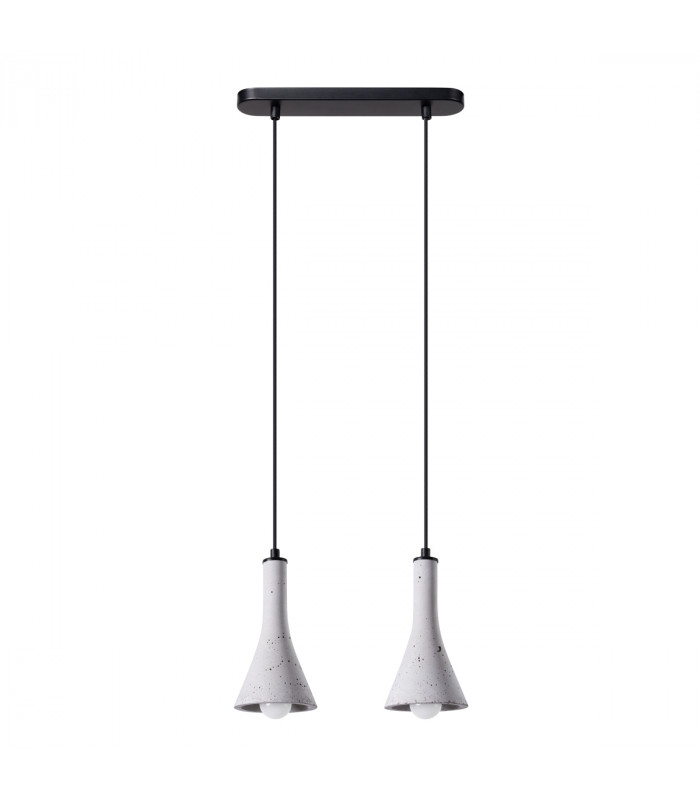 Rea Modern Bar Pendant Ceiling Light Concrete 2x E14-1