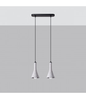 Rea Modern Bar Pendant Ceiling Light Concrete 2x E14-2