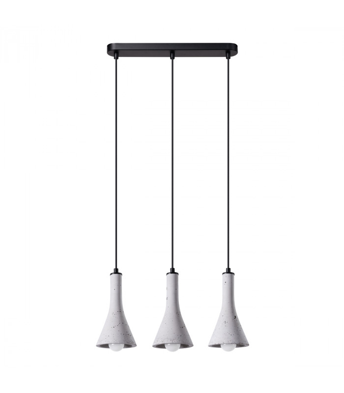 Rea Modern Bar Pendant Ceiling Light Concrete 3x E14-1