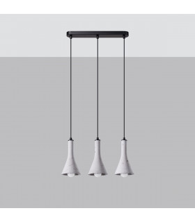 Rea Modern Bar Pendant Ceiling Light Concrete 3x E14-2