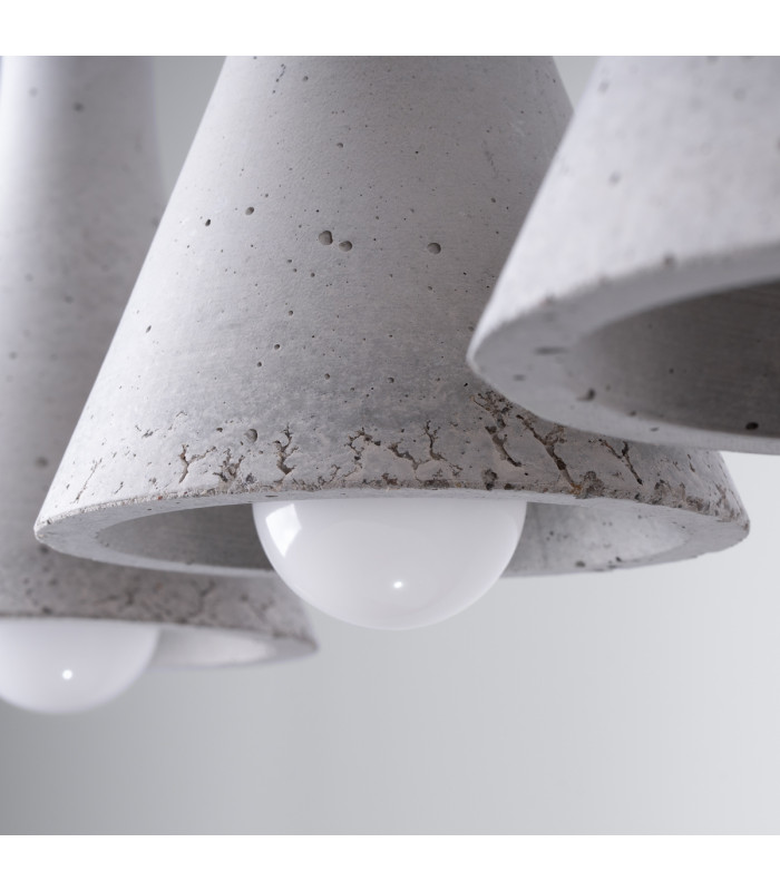 Rea Modern Bar Pendant Ceiling Light Concrete 3x E14-4
