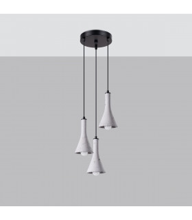 Rea Modern Cluster Pendant Ceiling Light Concrete 3x E14-2