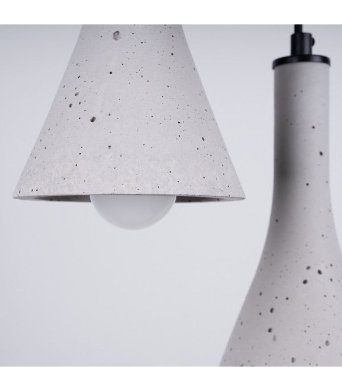 Rea Modern Cluster Pendant Ceiling Light Concrete 3x E14-4