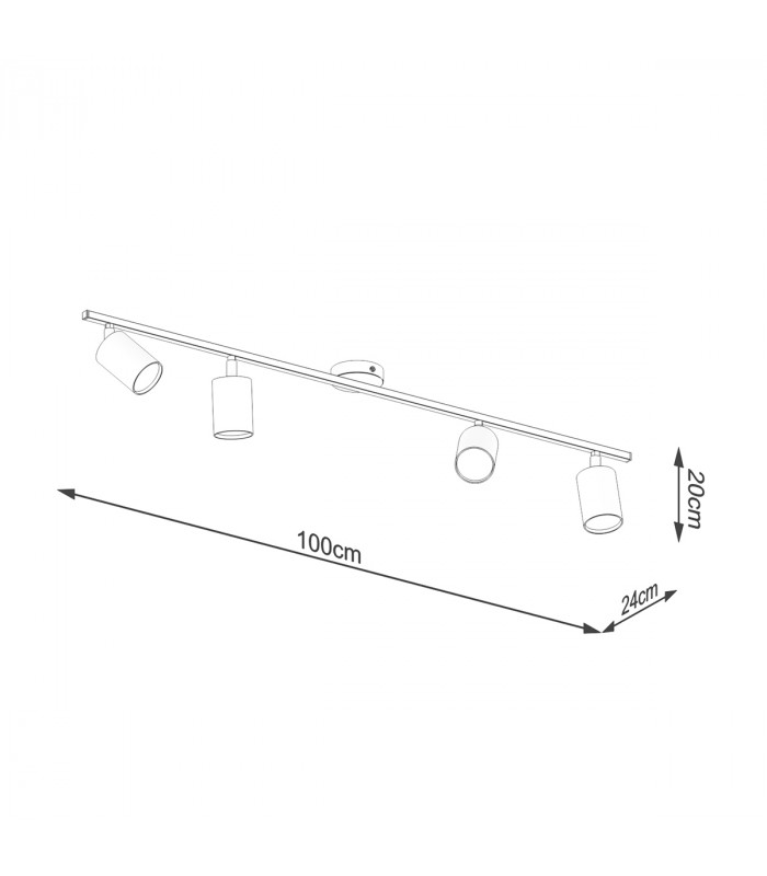 Lemmi Modern Ceiling Spotlight Bar White 4x GU10-4