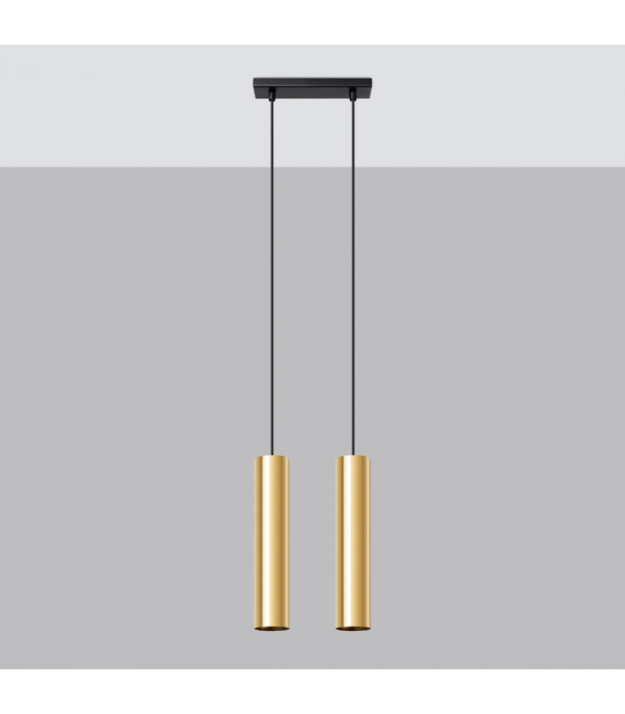 Lagos Modern Bar Pendant Ceiling Light Polished Gold 2x GU10-2