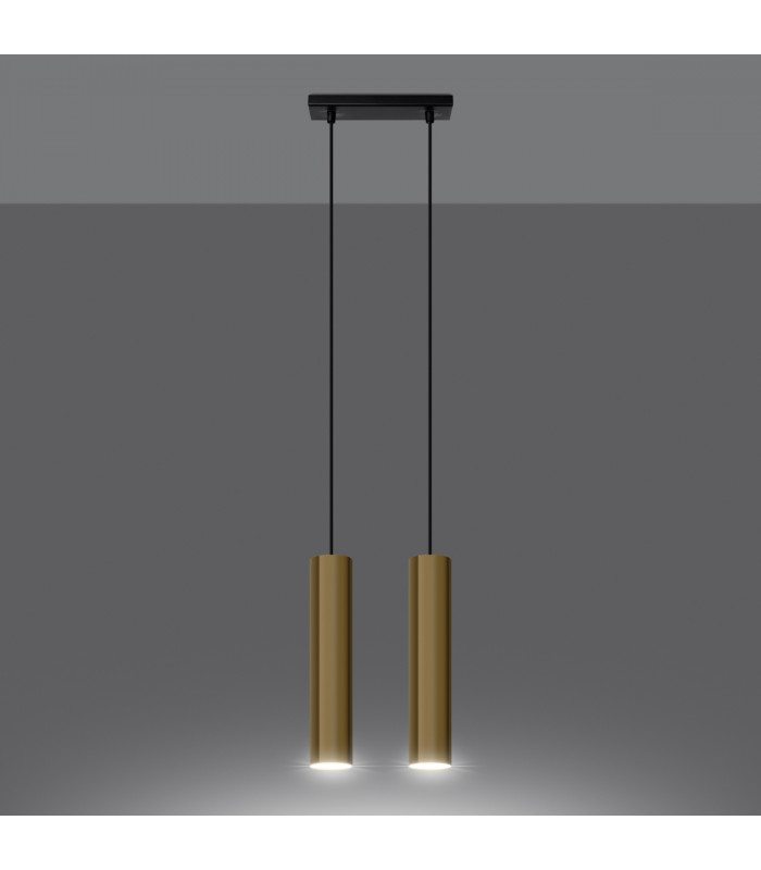 Lagos Modern Bar Pendant Ceiling Light Polished Gold 2x GU10-3