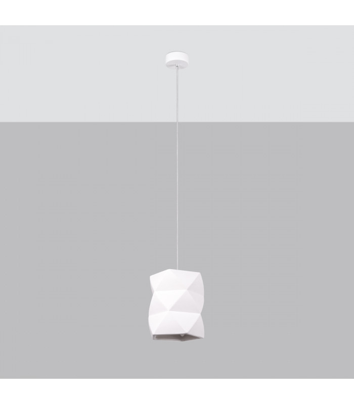 Gobi Modern Slim Pendant Ceiling Light White 1x E27-2