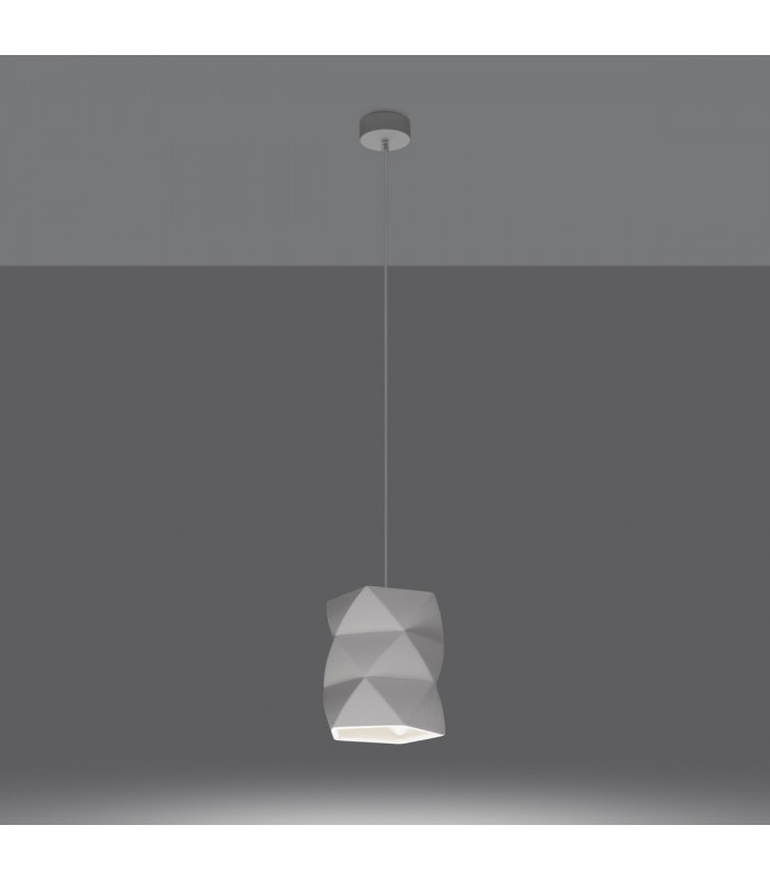 Gobi Modern Slim Pendant Ceiling Light White 1x E27-3