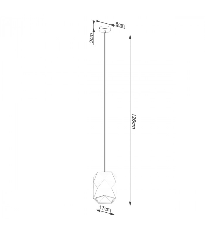 Gobi Modern Slim Pendant Ceiling Light White 1x E27-5