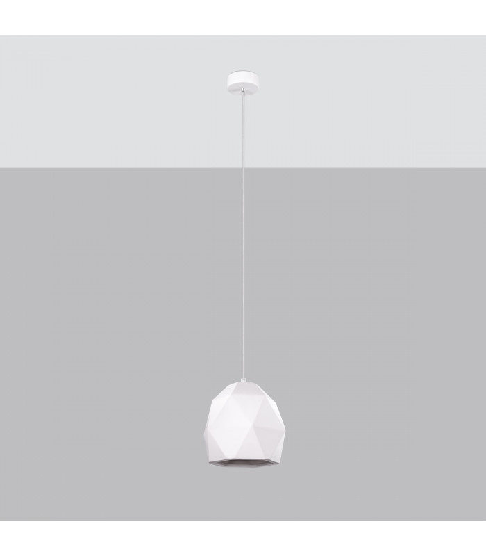 Mint Modern Slim Pendant Ceiling Light White 1x E27-2