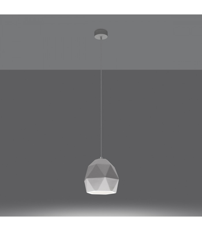 Mint Modern Slim Pendant Ceiling Light White 1x E27-3