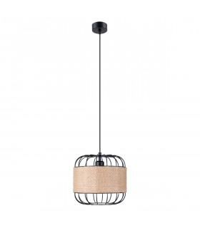 Fost Industrial Wire Frame Pendant Ceiling Light Black 1x E27-1