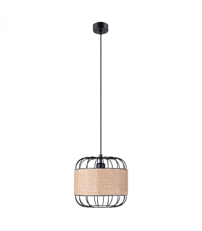 Fost Industrial Wire Frame Pendant Ceiling Light Black 1x E27-1