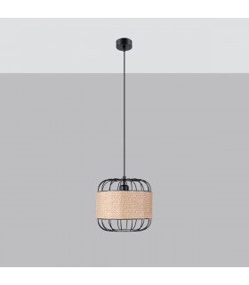 Fost Industrial Wire Frame Pendant Ceiling Light Black 1x E27-2
