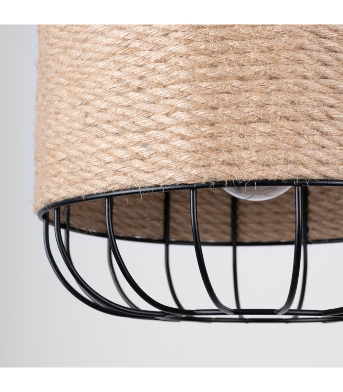 Fost Industrial Wire Frame Pendant Ceiling Light Black 1x E27-4