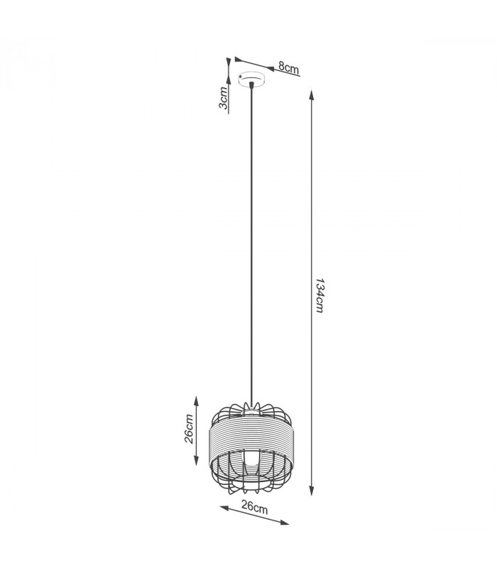 Fost Industrial Wire Frame Pendant Ceiling Light Black 1x E27-5