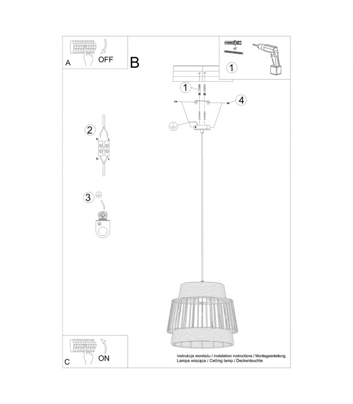 Brilo Industrial Batten Black 1x E27-6