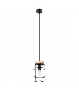 Gotto Industrial Wire Frame Pendant Ceiling Light Black 1x E27-1