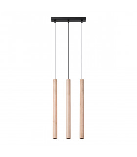 Pastelo Modern Bar Pendant Ceiling Light Wood 3x G9-1