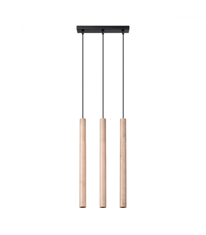 Pastelo Modern Bar Pendant Ceiling Light Wood 3x G9-1