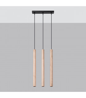 Pastelo Modern Bar Pendant Ceiling Light Wood 3x G9-2