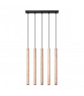 Pastelo Modern Bar Pendant Ceiling Light Wood 5x G9-1