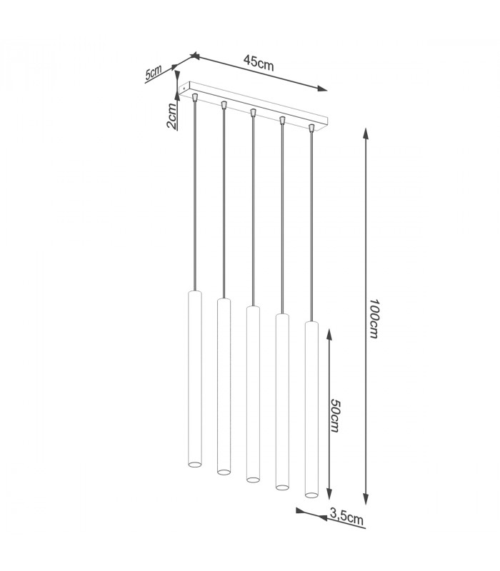 Pastelo Modern Bar Pendant Ceiling Light Wood 5x G9-5