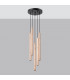 Pastelo Modern Cluster Pendant Ceiling Light Wood 5x G9-2