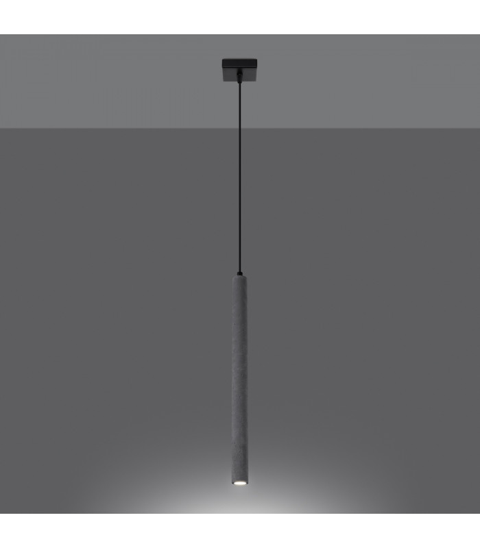 Pastelo Modern Slim Pendant Ceiling Light Concrete 1x G9-3